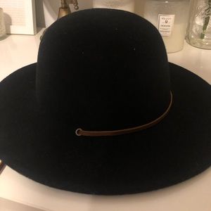 Black flat brim Brixton Hat